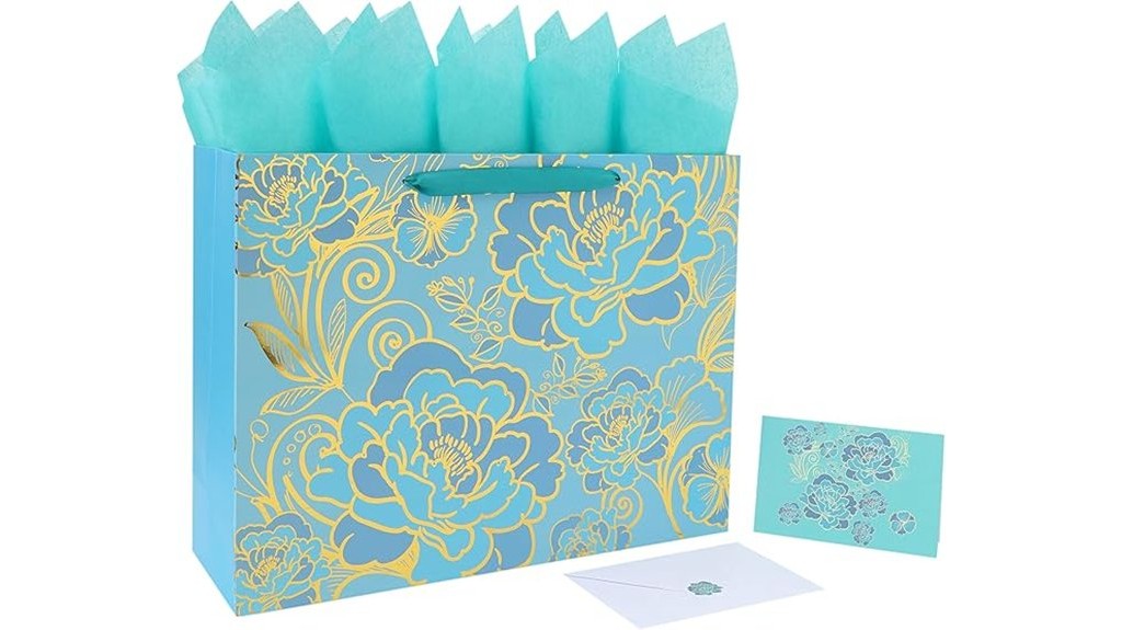 large rose green gift bag