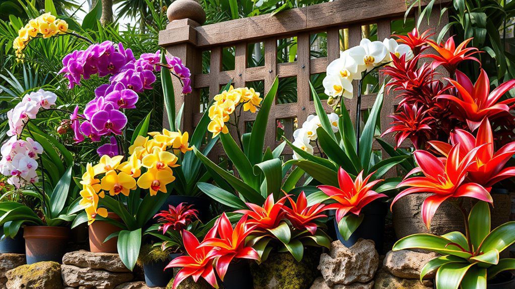 layered vibrant tropical display