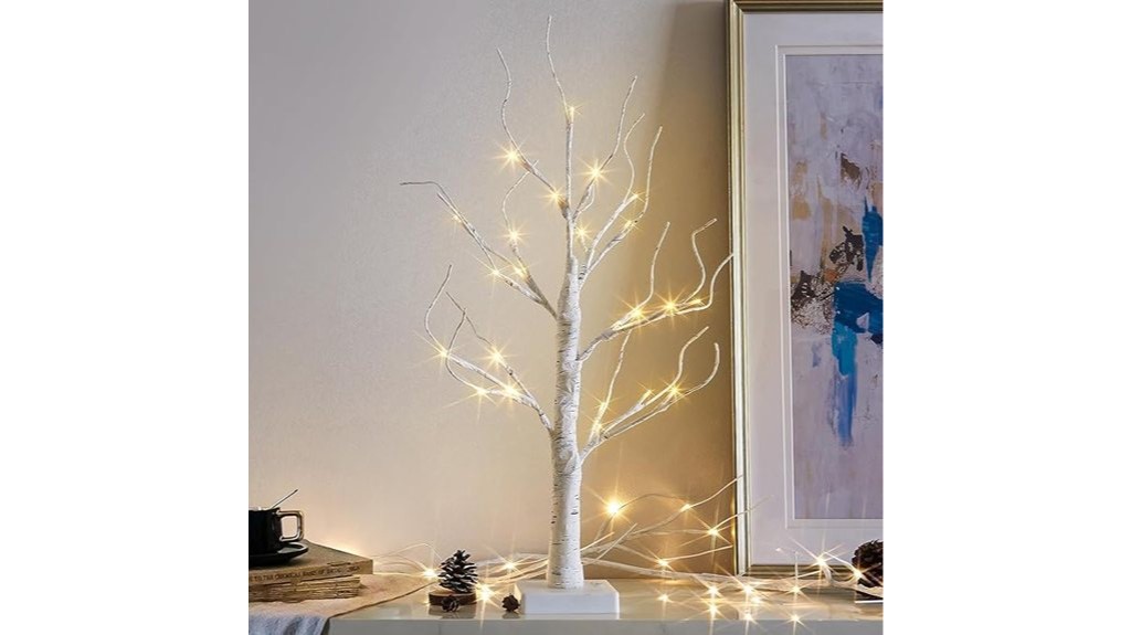 led birch tree decoration