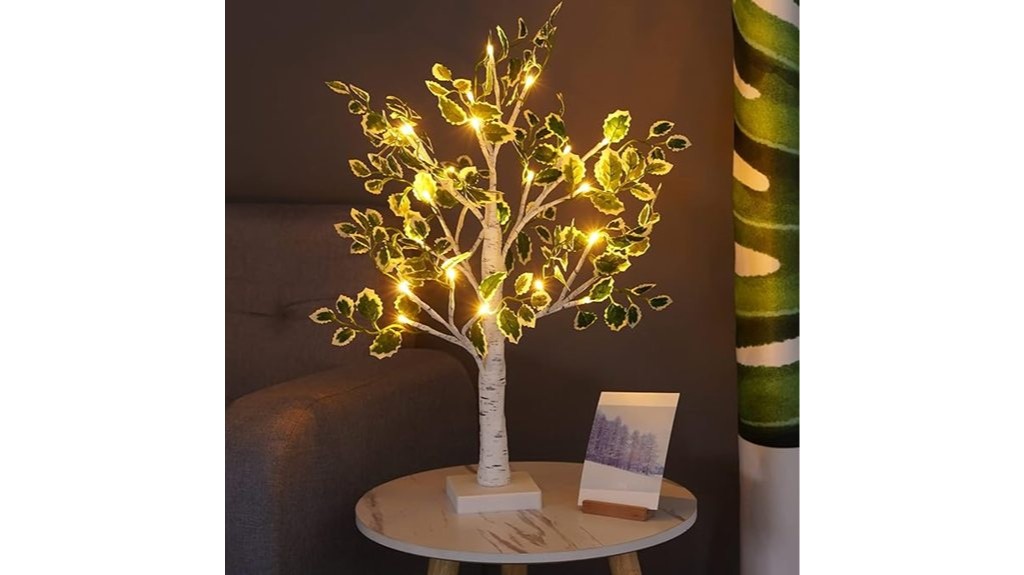 led christmas birch tree
