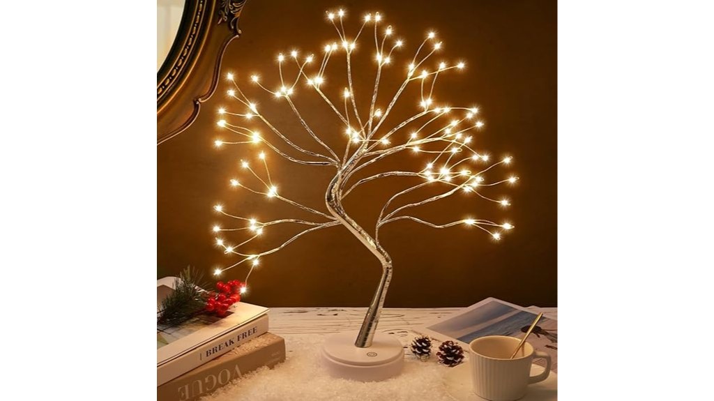 lighted christmas birch tree