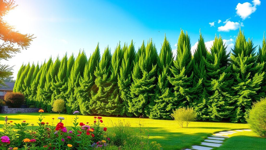 living fence with trees