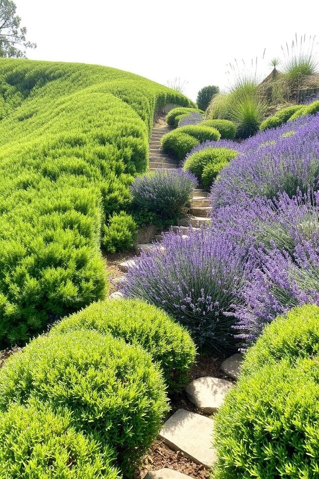 low maintenance sloped shrubbery options