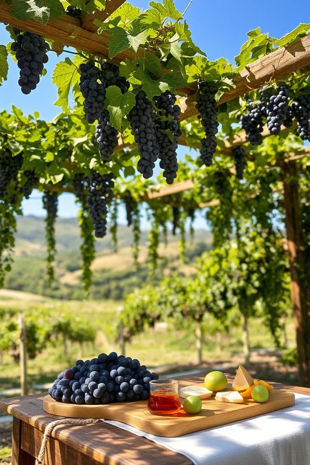 lush grapes enhance pergolas