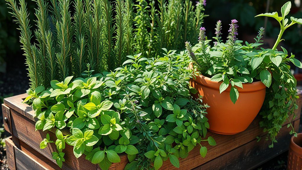 lush herb garden design