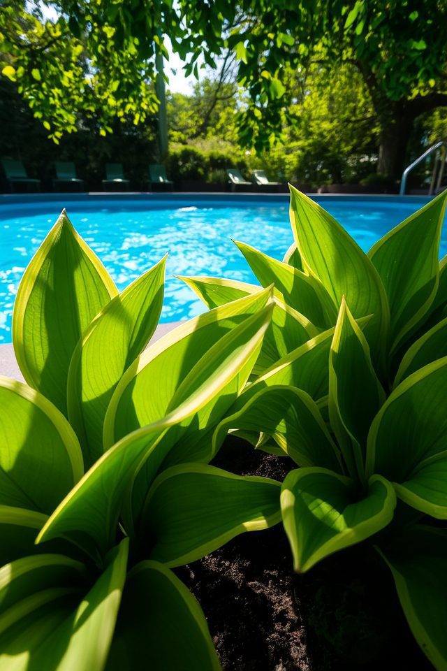 lush shade loving pool plants