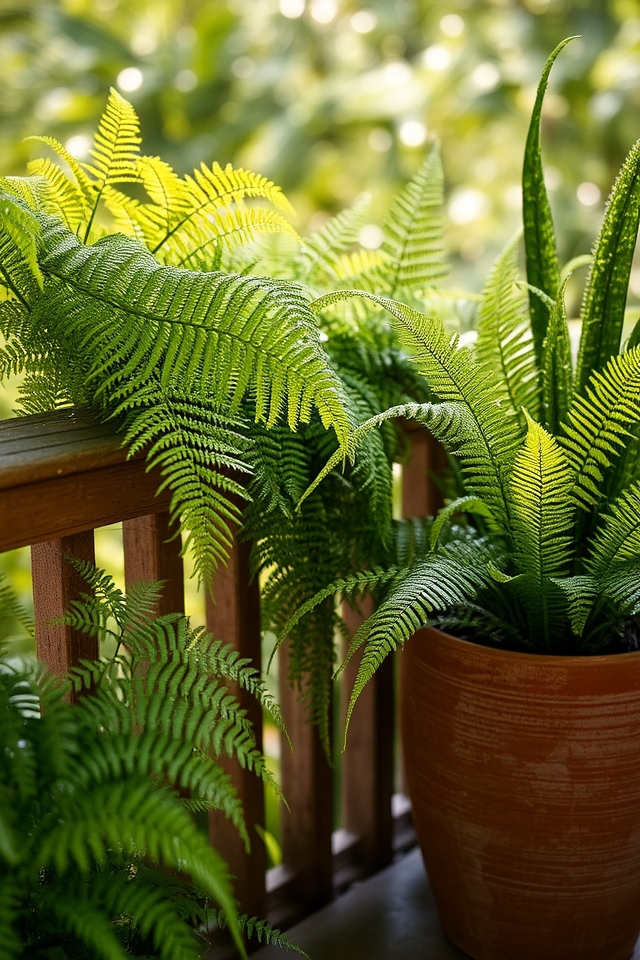 lush shaded balcony plants