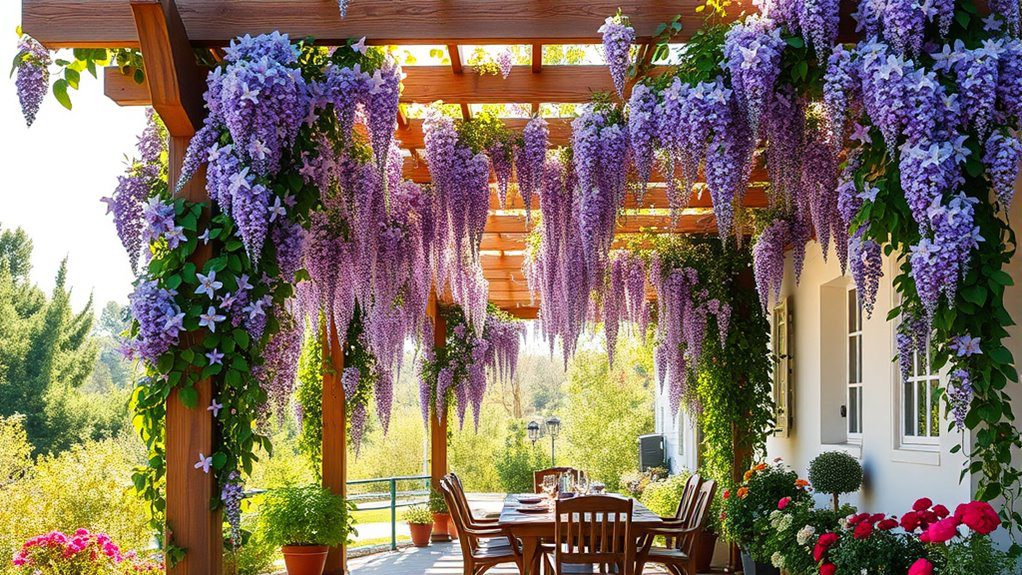 lush vertical climbing vines