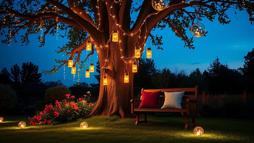 magical garden lighting ambiance