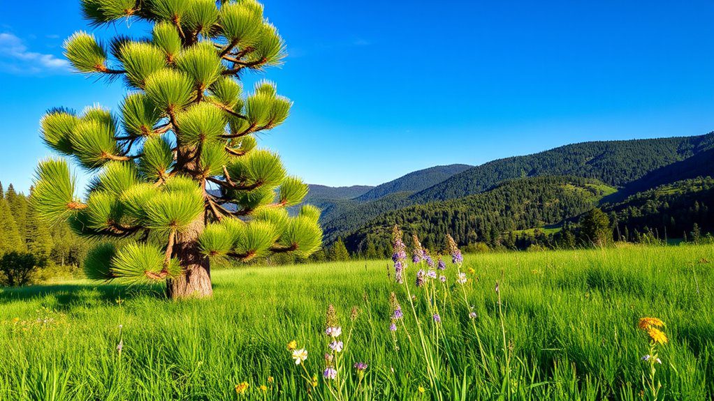 majestic evergreen backyard focal point