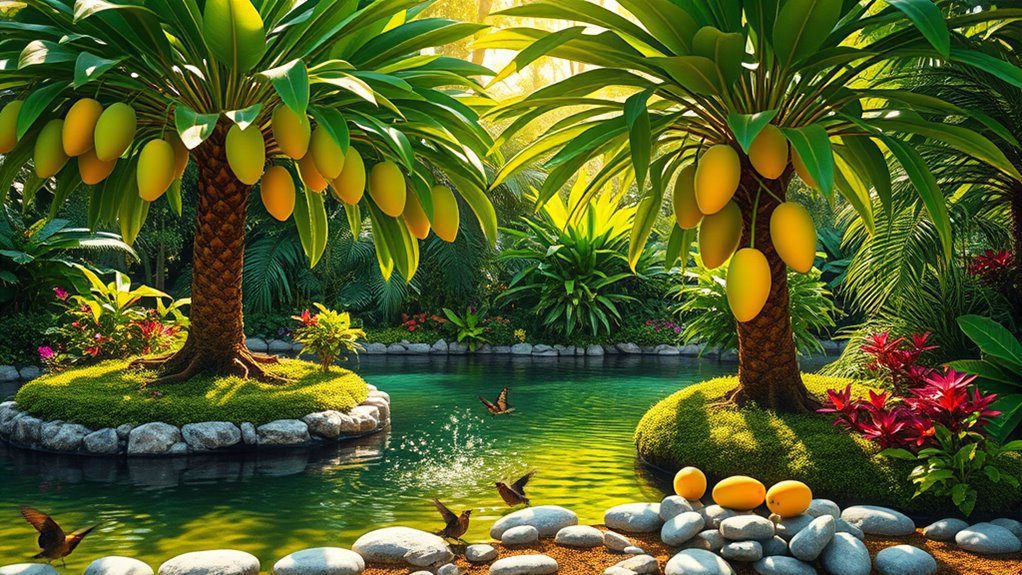 mango trees by water