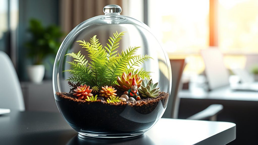 miniature ecosystem office decor