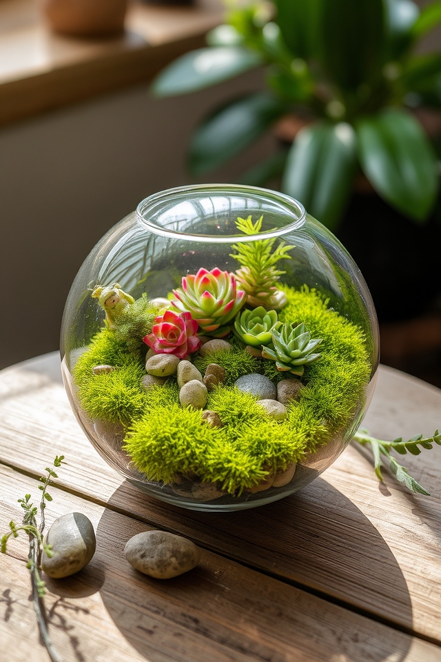 miniature indoor plant ecosystems