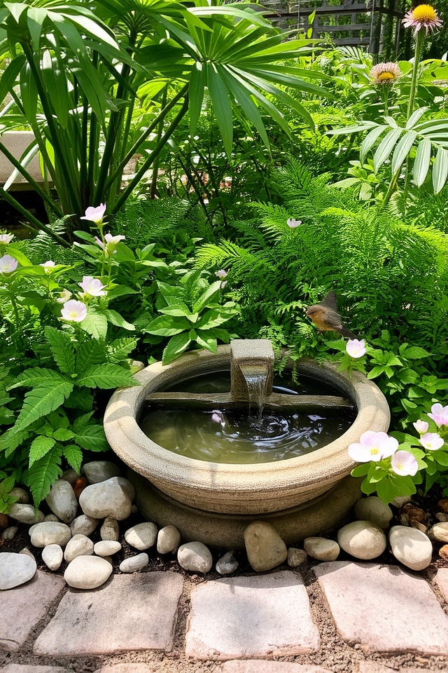 miniature water feature installation