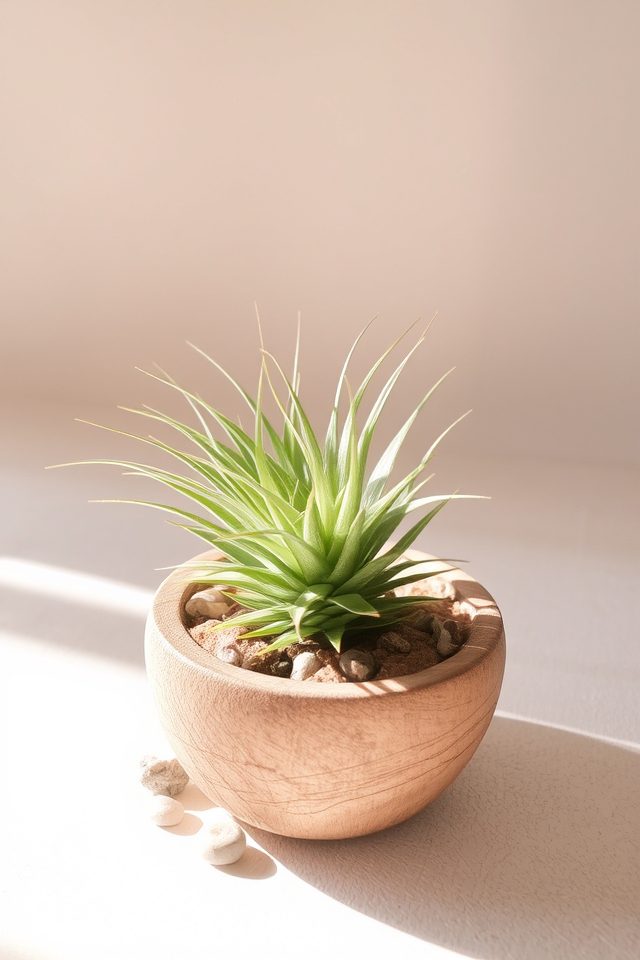 minimalist air plant decor