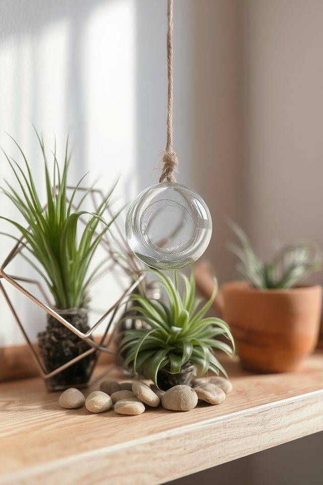 minimalist air plant displays