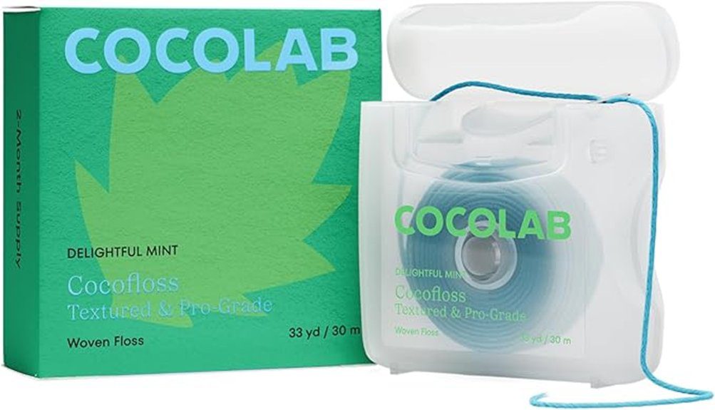 minty woven dental floss