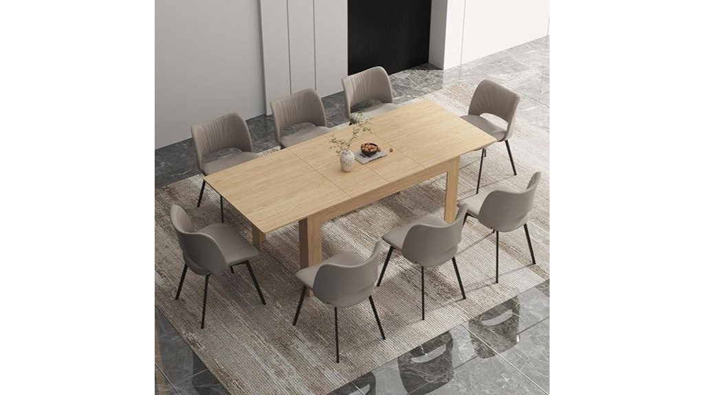 modern extendable wooden table