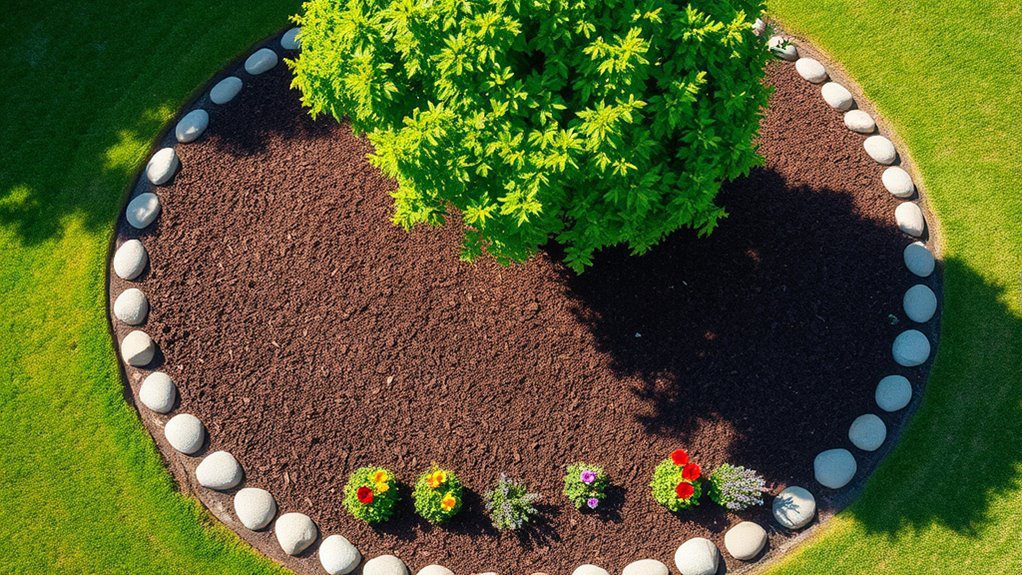 mulched circle landscape design