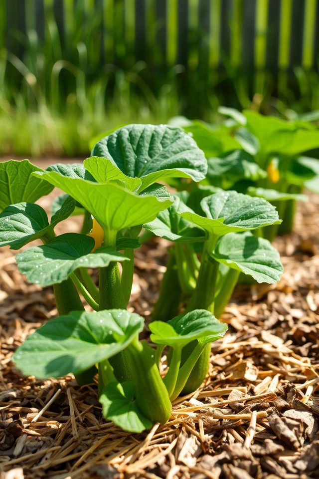 mulching enhances zucchini growth