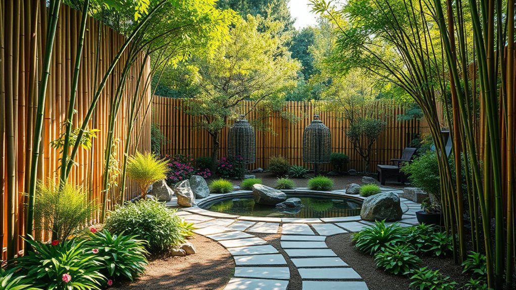 natural bamboo garden fencing