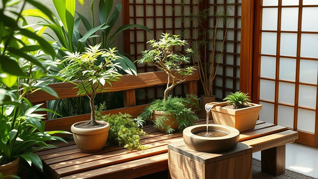 natural wood enhances gardens