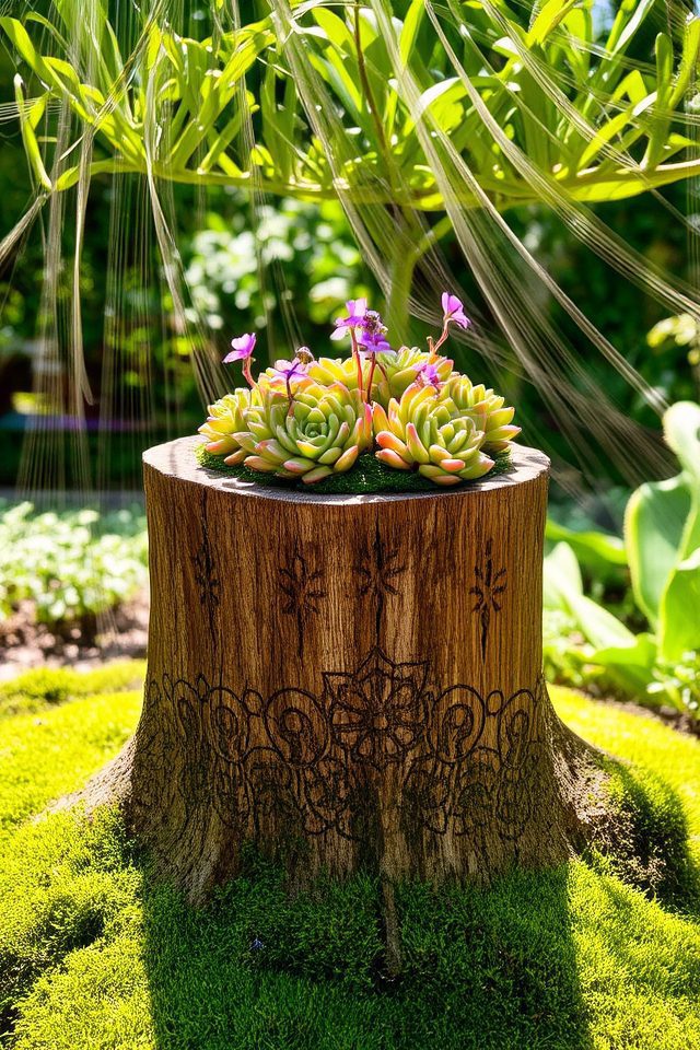 nature art from stumps