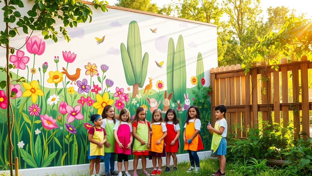 nature themed mural collaboration project