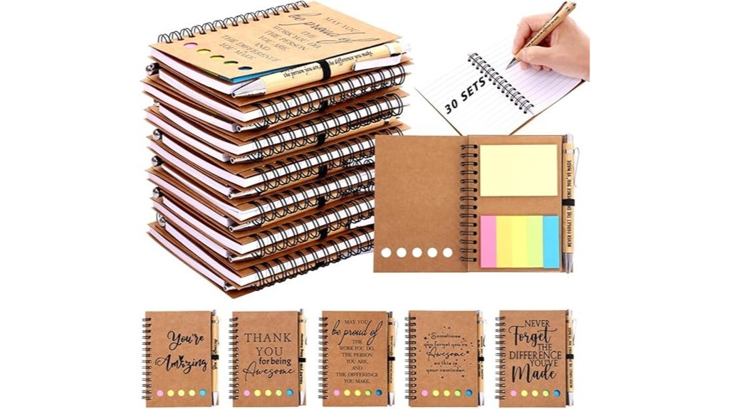 notebooks and bamboo pens