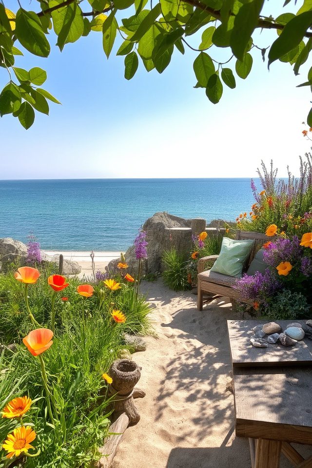 ocean waves and greenery