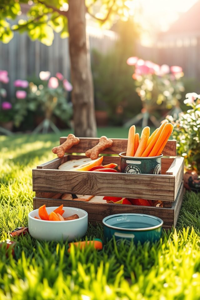 outdoor dog snack station