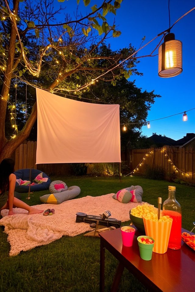 outdoor movie theater setup