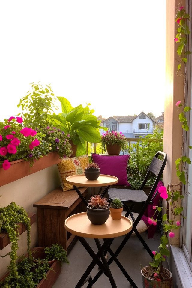 outdoor seating with greenery