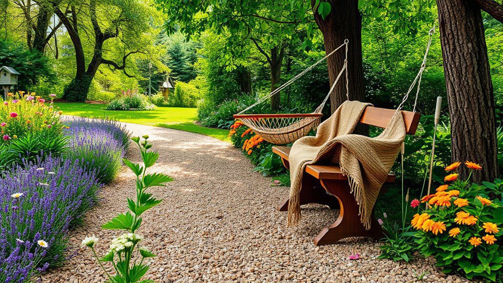 pathways seating nature serenity