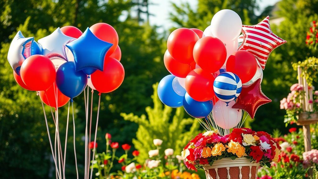 patriotic balloon garden display