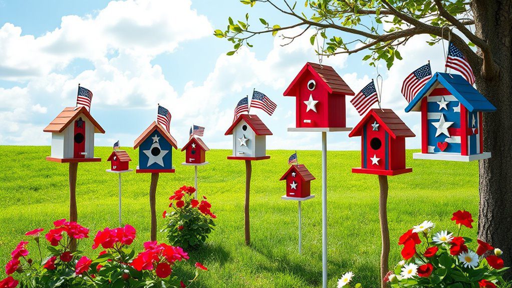 patriotic birdhouses for gardens