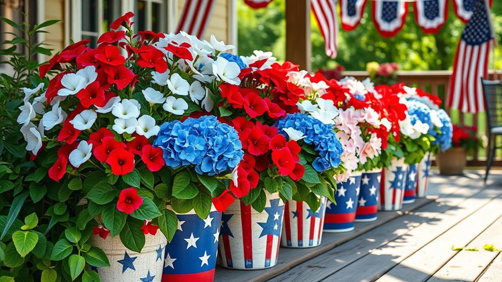 patriotic container garden arrangement