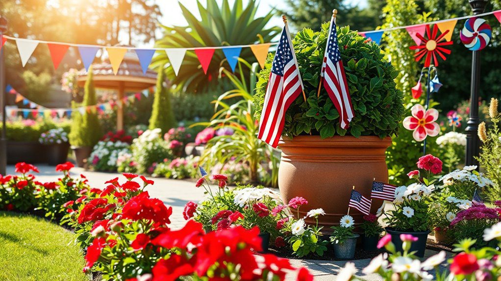 patriotic garden flag decor