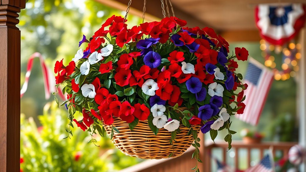 patriotic hanging flower baskets