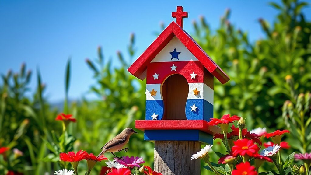 patriotic painted birdhouse project