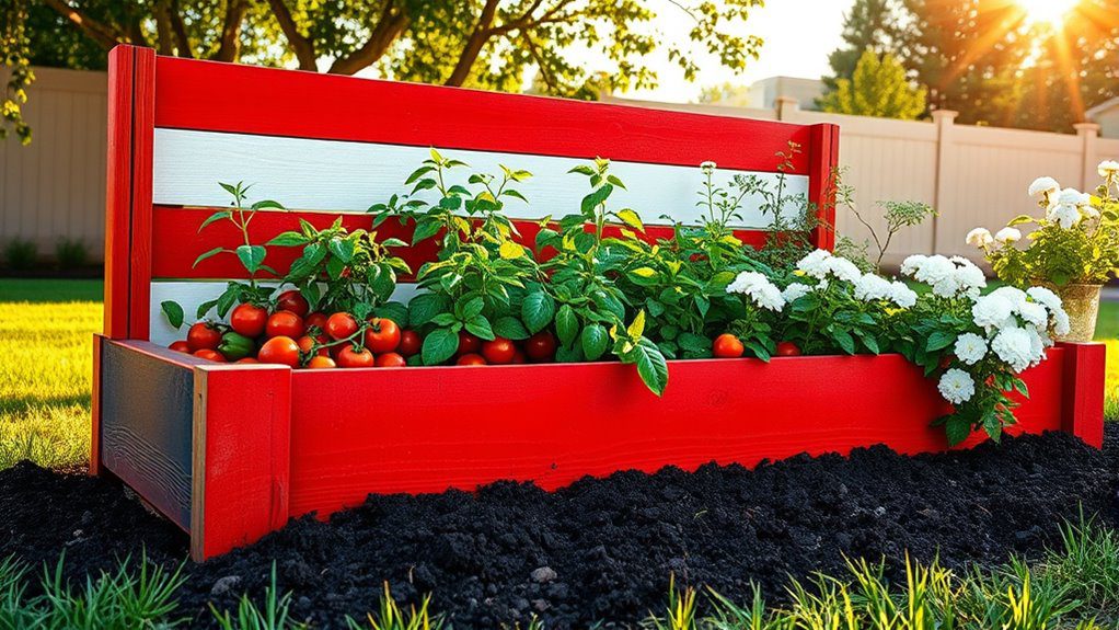 patriotic raised garden bed