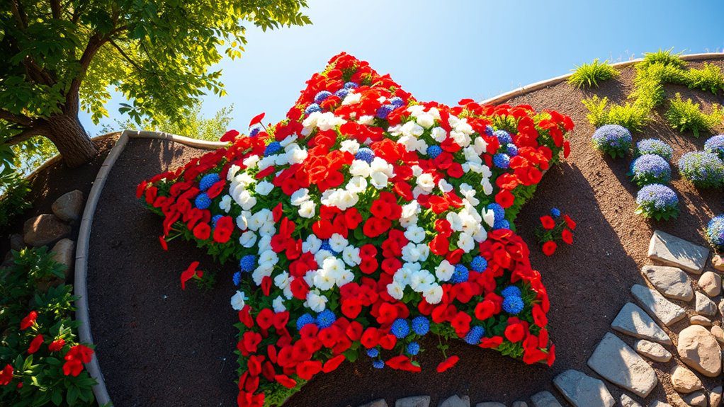 patriotic star flower beds
