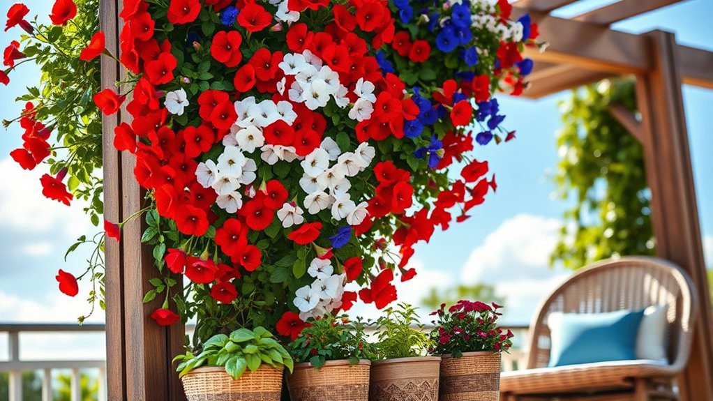 patriotic vertical garden display