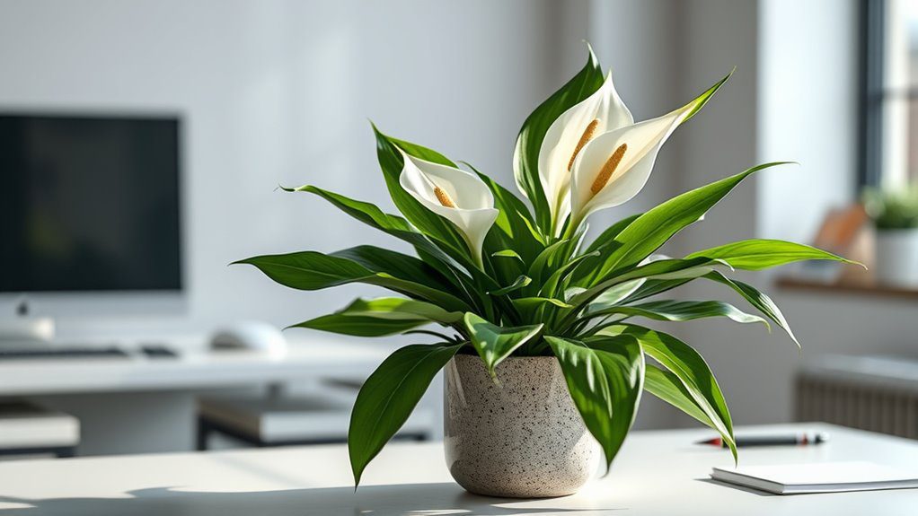 peace lilies improve air quality