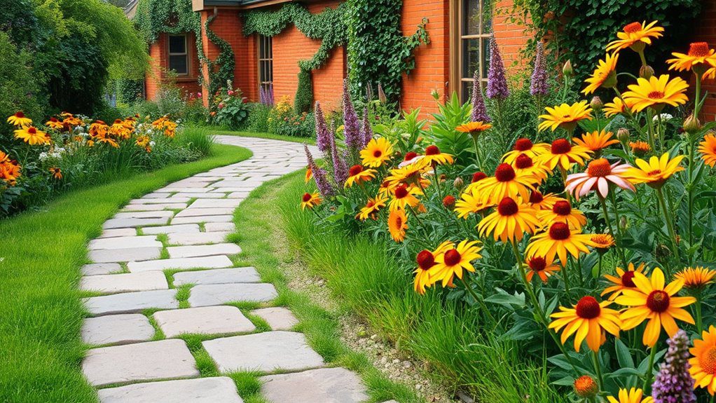 perennial blooms pathway design