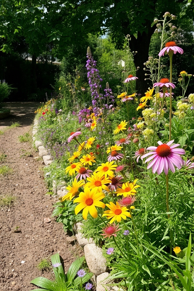 perennial border in clay