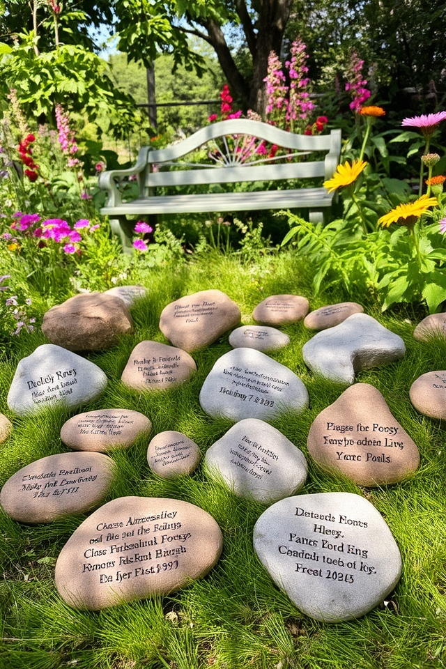personalized memorial garden stones