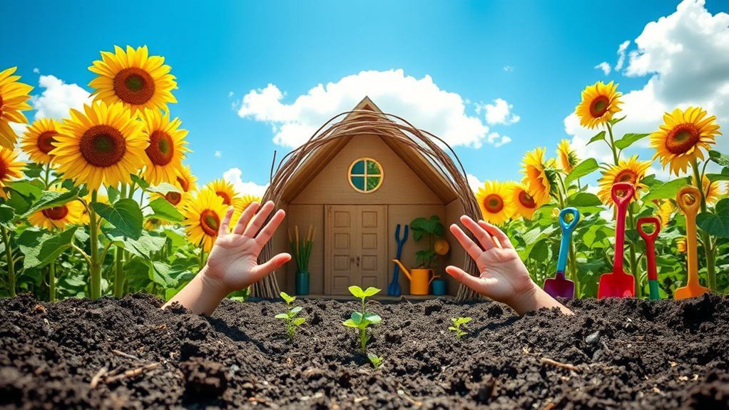 planting sunflowers for shelter