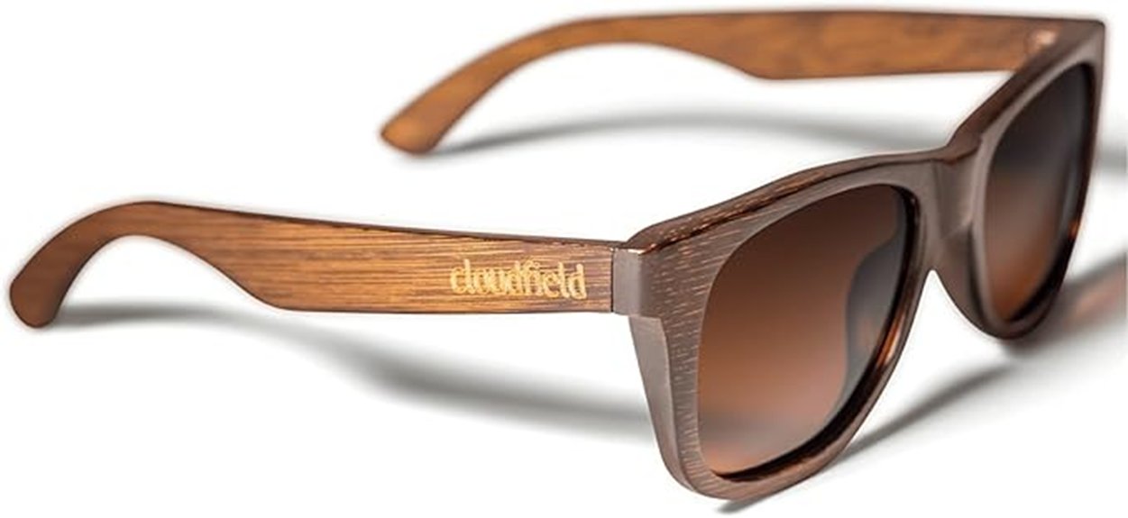 polarized wood frame sunglasses