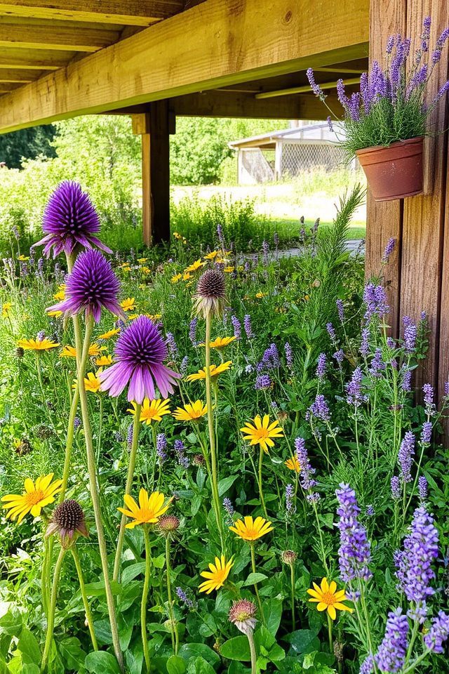 pollinator friendly flower bed